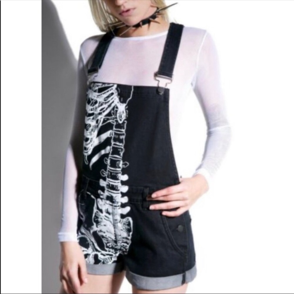 !!SOLD!! NWT Iron Fist Wishbone Bone Overalls Shortalls - Picture 1 of 5